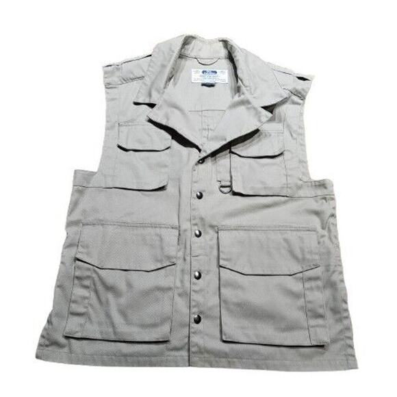 Tilley Endurables Tan Mens Medium Vintage Cargo Safari Vest Fishing Jacket - Picture 1 of 7